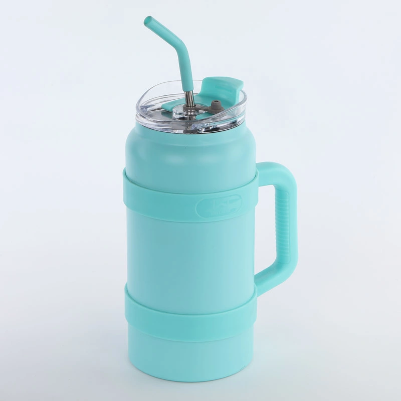 Wholesale Large Capacity 50 Oz Insulated Tumbler with Handle Vacuum Stainless Steel Desk Mug with Lid and Straw BPA Free