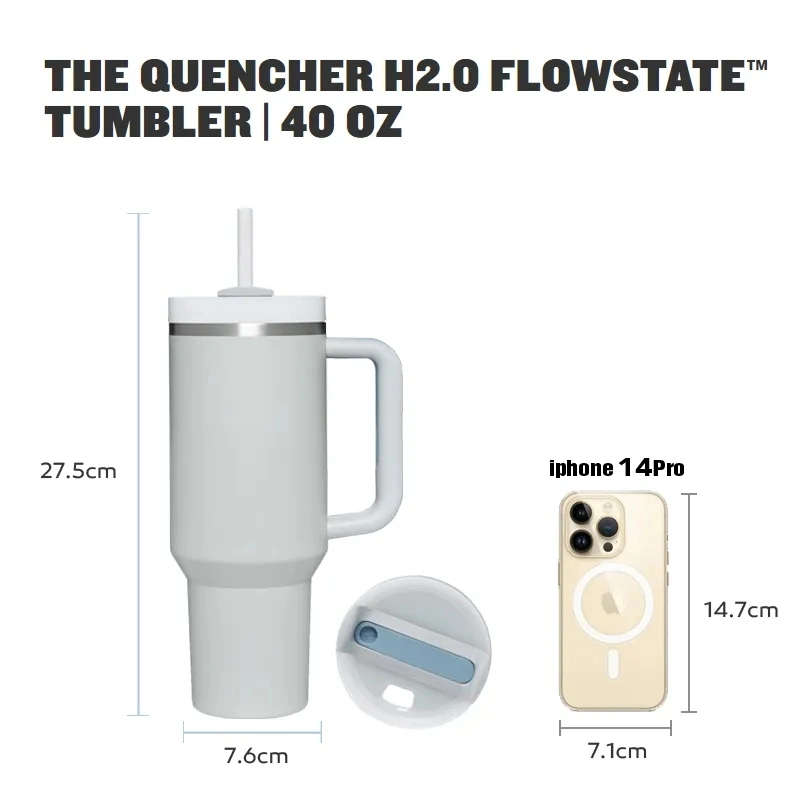 2023 New 30oz 40oz Adventure Quencher H2.0 Flowstate Reusable Insulated Stainless Steel Tumbler with Lid and Straw